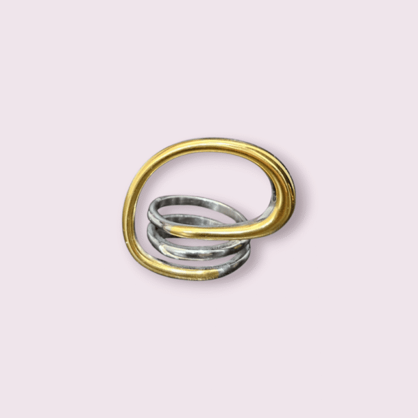 Silver gold ring