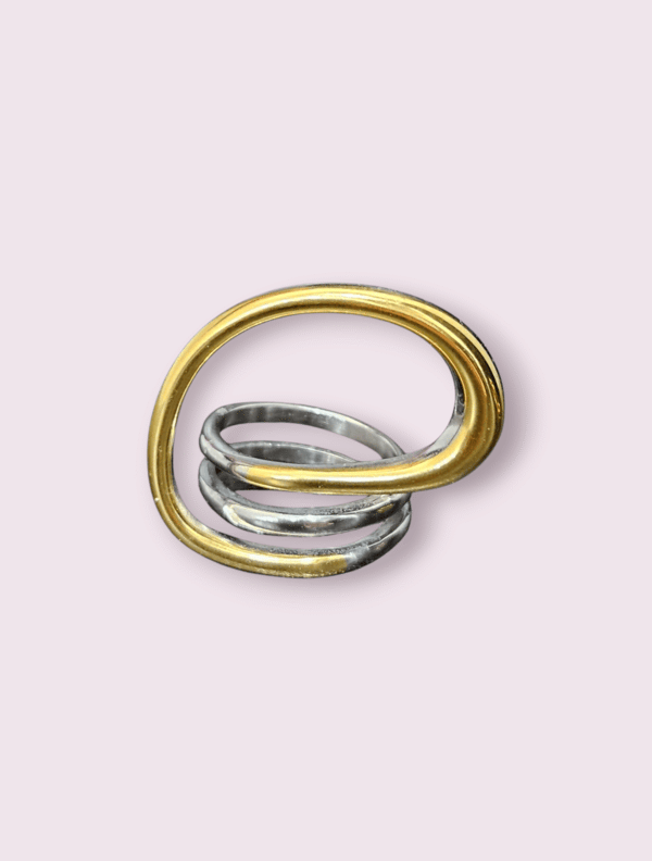 Silver gold ring