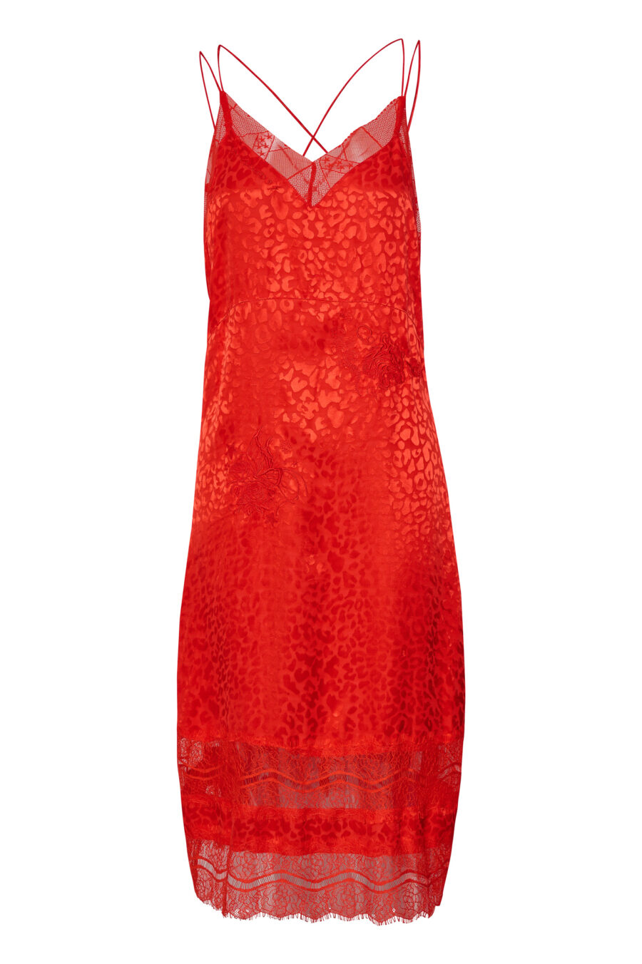 Κόκκινο Ανοιχτό Κοντό Silky Slip Φόρεμα EXOTIC SPIRIT - Image 2