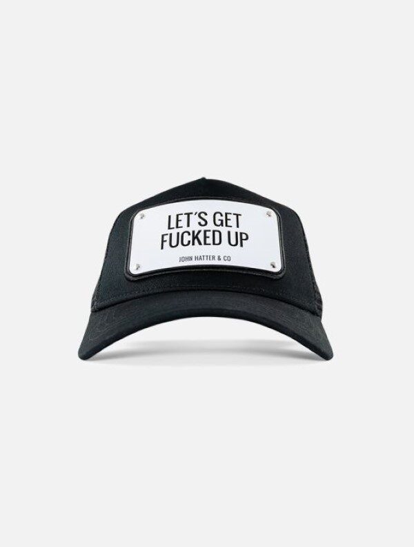 Let's Get F*cked Up, Μαύρο jockey καπέλο με μεταλλικό patch - John Hatter & Co