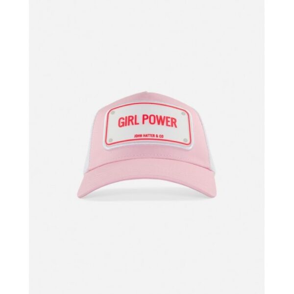Girl Power, Ροζ jockey καπέλο με rubber patch - John Hatter & Co