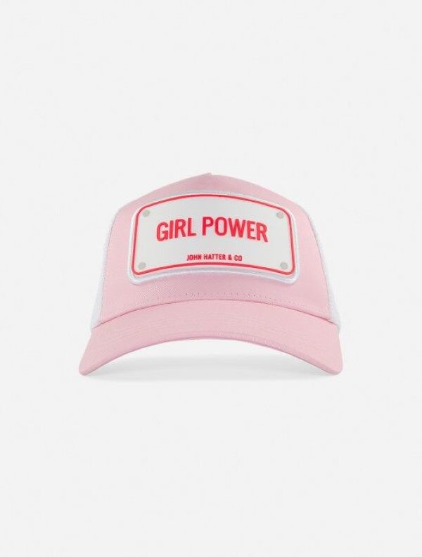 Girl Power, Ροζ jockey καπέλο με rubber patch - John Hatter & Co