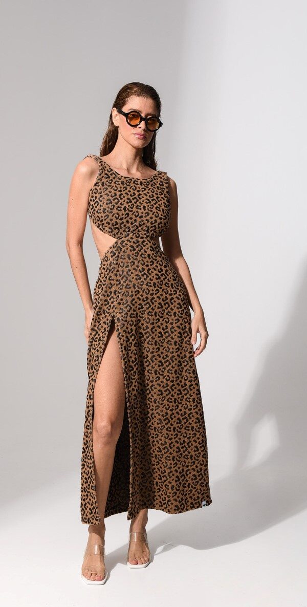 KSANEMOS MAXI DRESS LEOPARD