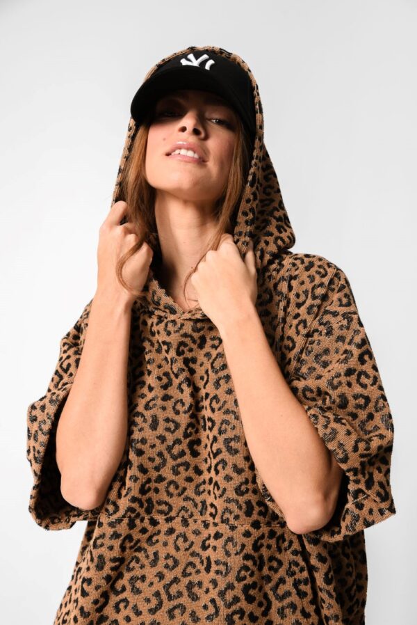 ORNOS UNISEX PONCHO LEOPARD