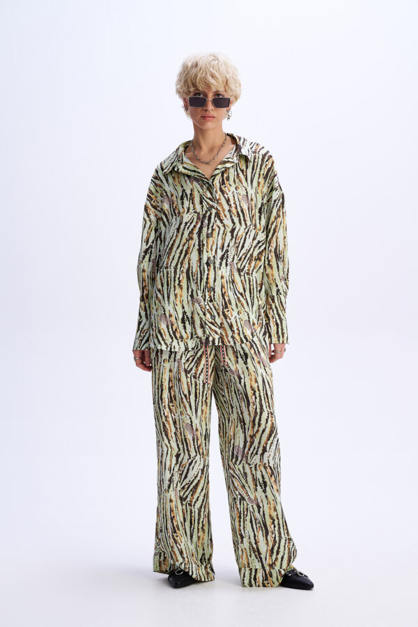 Πράσινο Animal Printed Oversized Πουκάμισο DESERT BLOOM