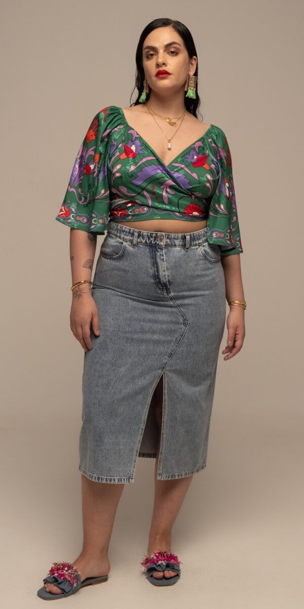 ALOE WRAP CROP ΤΟΠ - Jacquard