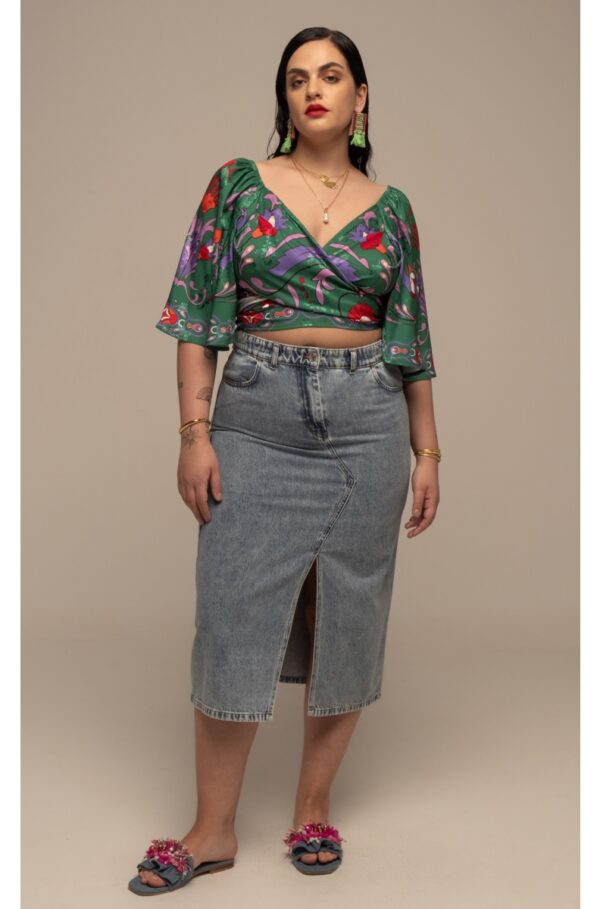 ALOE WRAP CROP ΤΟΠ - Jacquard